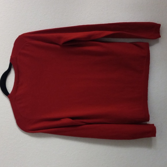 BANANA REPUBLIC Italian Merino-Blend Red Long Sleeve Crew Neckline (Large) - Picture 3 of 3